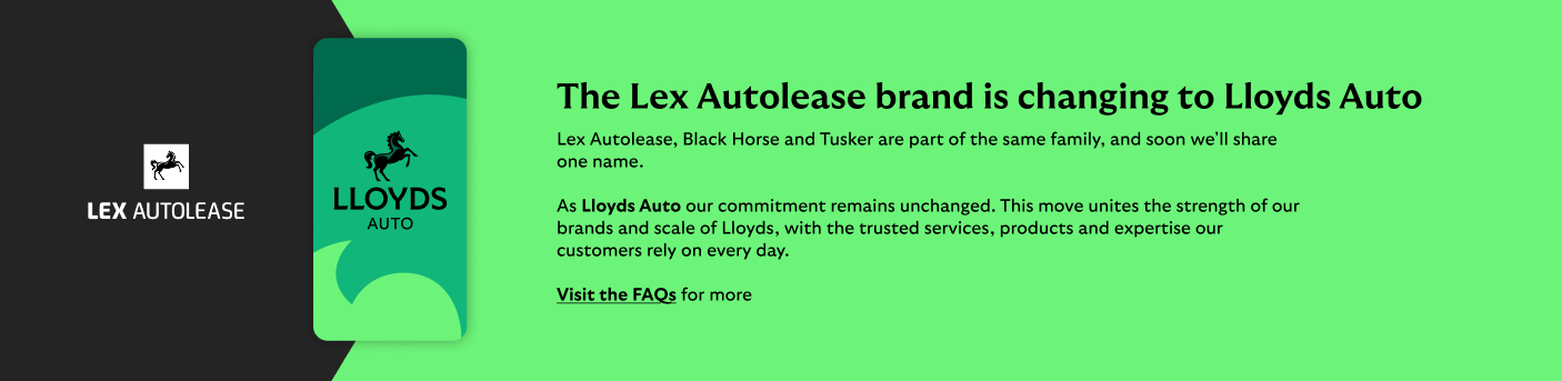 The Lex Autolease brand is changing to Lloyds Auto. 

Lex Autolease, Black Horse and Tusker are part of the same family, and soon we'll share one name.

As Lloyds Auto our commitment remains unchanged. This move unites the strength of our brands and scale of Lloyds, with the trusted services, products and expertise our customers rely on every day. 

Visit the FAQs for more